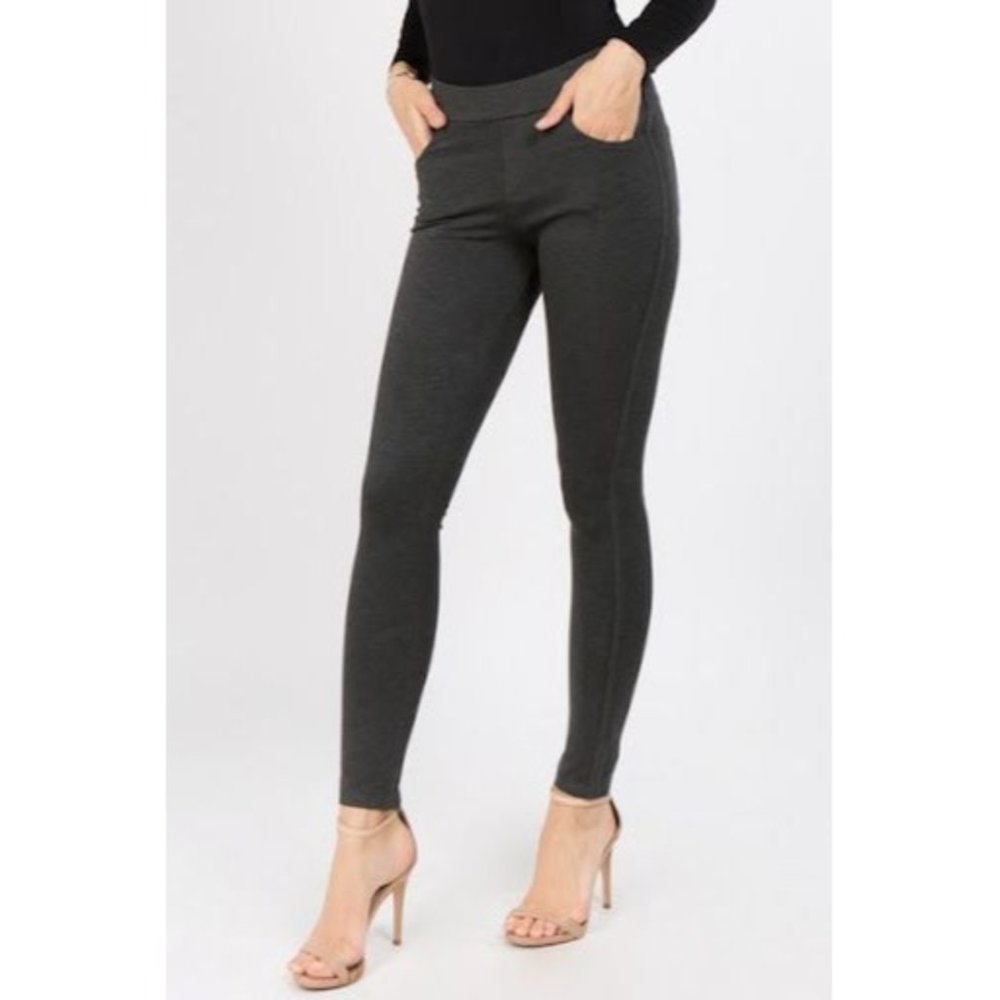Yelete Knit Slim Pant Medium Charcoal Skinny Leg